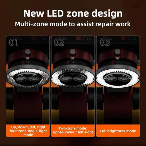 DIYPHONE قابل للتعديل 144 LED ضوء حلقة مضيئة لمجهر ستيريو، مجهر LED ضوء حلقة، مصدر مصباح التركيز، أضواء مخصصة، أداة إضاءة المجاهر الصناعية، أسود in Saudi Arabia