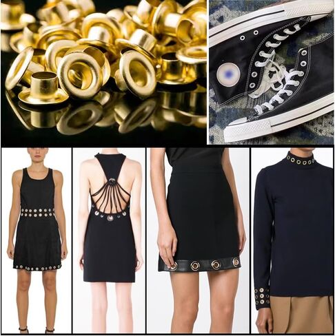PECMER 300 PCS Gold Eyelets and Grommets- 1/8 Inch Copper Eyelets Grommets with Washers for Belt Bag Tag Scrapbook-3mm Eyelets for Paper Crafts and Fabric Shoes in Saudi Arabia