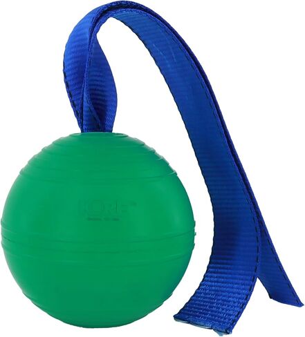 PetKORE: KoreFlex Ball & Tail - Horse-Equine Toy, 4.75" Green Ball, Shape Maintaining Rubber, Durable Strap, Treat Stuffing Center, Toss-Bounce-Play in Saudi Arabia