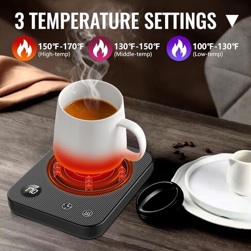 Mug Warmer,3-Temp Settings Coffee Mug Warmer,Automatic Shut Off Coffee Warmer,Mug Warmer for Desk with Anti-Scalding Silicone,Portable Coffee Cup Warmer,Coffee Warmer for Desk Suits for Various Mugs in Saudi Arabia