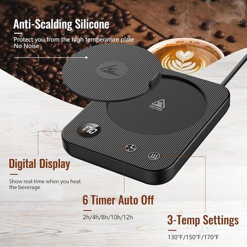 Mug Warmer,3-Temp Settings Coffee Mug Warmer,Automatic Shut Off Coffee Warmer,Mug Warmer for Desk with Anti-Scalding Silicone,Portable Coffee Cup Warmer,Coffee Warmer for Desk Suits for Various Mugs in Saudi Arabia