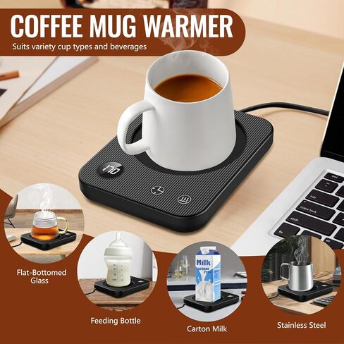 Mug Warmer,3-Temp Settings Coffee Mug Warmer,Automatic Shut Off Coffee Warmer,Mug Warmer for Desk with Anti-Scalding Silicone,Portable Coffee Cup Warmer,Coffee Warmer for Desk Suits for Various Mugs in Saudi Arabia