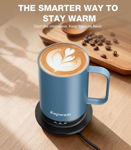 Kepwam Self-Heating Coffee Mug T1-16oz, Fast Heating Rechargeable Heated Coffee Mug, Smart Mug with App & Button Control, Ideal Gift for Coffee Lovers & Hot Drink Enthusiasts in Saudi Arabia