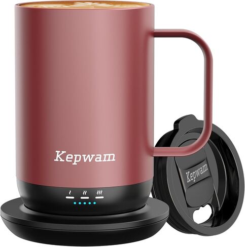 Kepwam Self-Heating Coffee Mug T1-16oz, Fast Heating Rechargeable Heated Coffee Mug, Smart Mug with App & Button Control, Ideal Gift for Coffee Lovers & Hot Drink Enthusiasts in Saudi Arabia