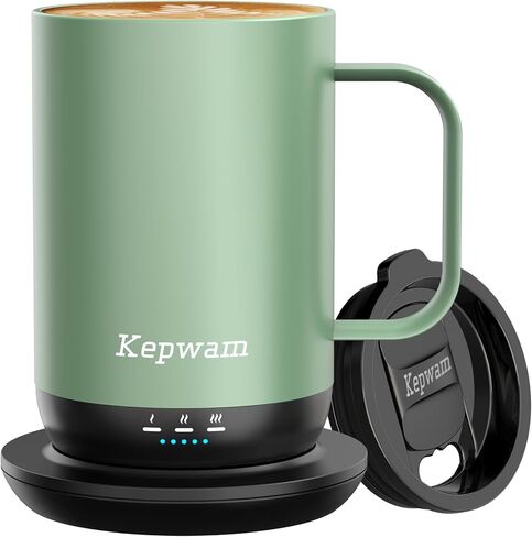 Kepwam Self-Heating Coffee Mug T1-16oz, Fast Heating Rechargeable Heated Coffee Mug, Smart Mug with App & Button Control, Ideal Gift for Coffee Lovers & Hot Drink Enthusiasts in Saudi Arabia