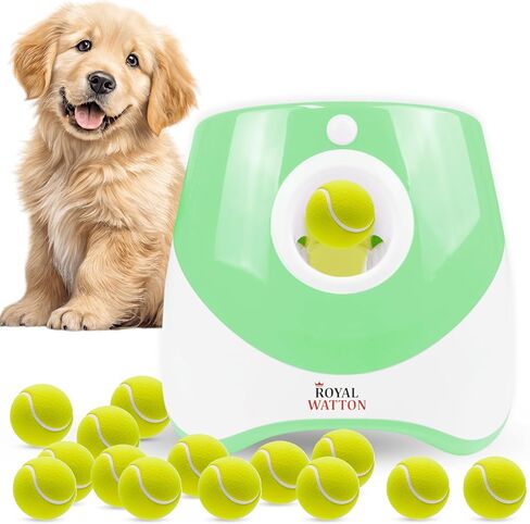 Automatic Ball Launcher for Dogs with 10 Tennis Balls (2 inch), Dog Ball Launcher with 3 Range Modes (10/20/30ft), Rechargeable Dog Balls Thrower for Small-Medium Dogs,Indoor/Outdoor Pet Fetch Machine in Saudi Arabia
