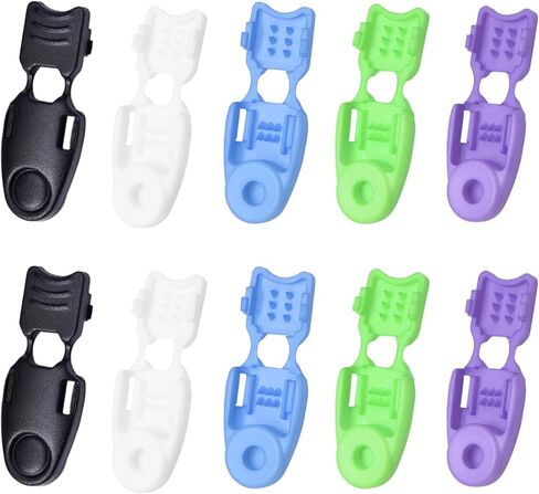 CooBigo 20 Pack Zipper Pull Cord Ends Zipcords Stopper Paracord Parachute Clips Running Shoe lace Elastic Shock Bungee Rope Drawstrings Ends Lock DIY Replacement Plastic Black in Kuwait