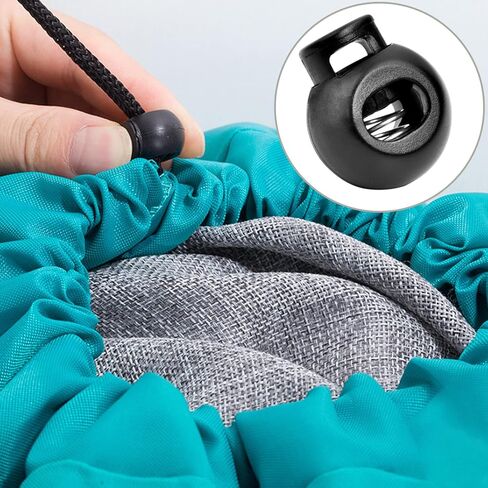 CooBigo 50Pack Single Hole Round Plastic Cord Locks, Spring Toggle Stopper for Drawstring Paracord Elastic Shoeslace Lock Glove Hats Sweatpant Hoodie Backpack String Clip Fastener Replacement in Saudi Arabia