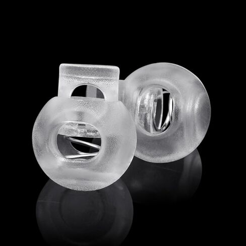 CooBigo 50Pack Single Hole Round Plastic Cord Locks, Spring Toggle Stopper for Drawstring Paracord Elastic Shoeslace Lock Glove Hats Sweatpant Hoodie Backpack String Clip Fastener Replacement in Kuwait