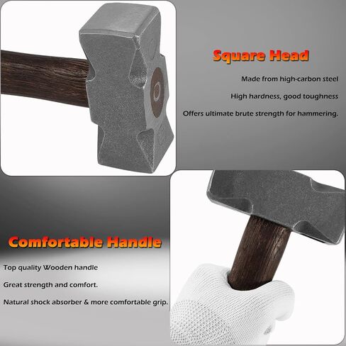 2.2LB Forging Square Hammer with Double Faces Perfect for Farrier Bladesmithing Blacksmith Anvil Knife in Saudi Arabia