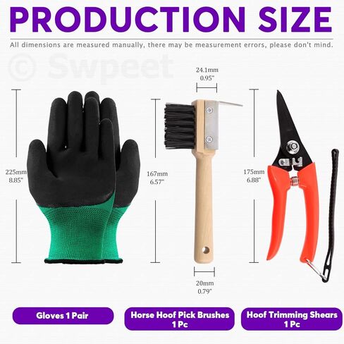 Swpeet 8Pcs Professional Farrier Tools Value Kit with Roll Pack, Horses Hoof Trimmers Shears Tools, Hoof Cutter, Farrier Rasp File and Rubber Handle, Hoof Nipper, Horseshoe Brush, Hoof Knife in Saudi Arabia