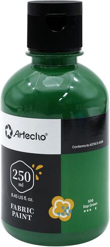 مجموعة طلاء قماش Artecho - 8 ألوان (20 مل / 0.7 أونصة لكل منها) طلاء ملابس دائم للقمصان التي تصنعها بنفسك، وحقائب اليد والقماش، وطلاء نسيجي مرن وقابل للغسل in Kuwait