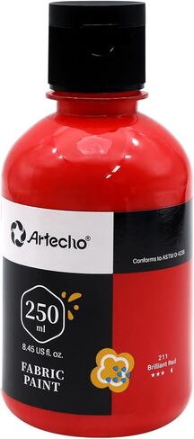 مجموعة طلاء قماش Artecho - 8 ألوان (20 مل / 0.7 أونصة لكل منها) طلاء ملابس دائم للقمصان التي تصنعها بنفسك، وحقائب اليد والقماش، وطلاء نسيجي مرن وقابل للغسل in Kuwait