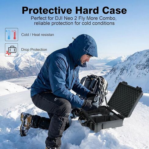 Lekufee Waterproof Hard Carrying Case for DJI Neo 2, Fly More Combo, DJI RC 2/RC N3, Battery(5 pcs), Charging Hub, and other Accessories(Case Only) in Saudi Arabia