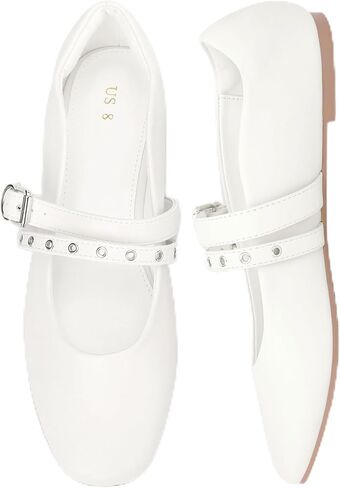 Perphy Ballet Flats Pumps Adjustable Buckle Comfortable Mary Jane Dress Shoes for Women in Saudi Arabia