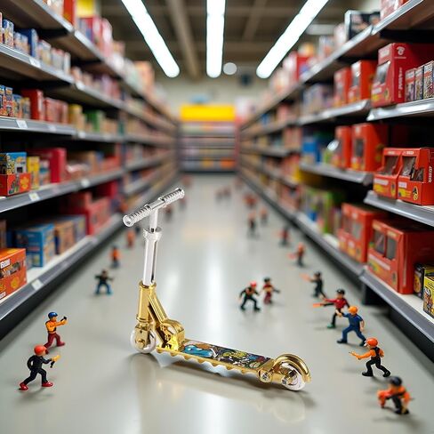 Gold Mini Finger Scooter Two Wheel Scooter Educational Toys Finger Bike Plastic Fingerboard Skateboard Simulation Toy (Style A) in Saudi Arabia