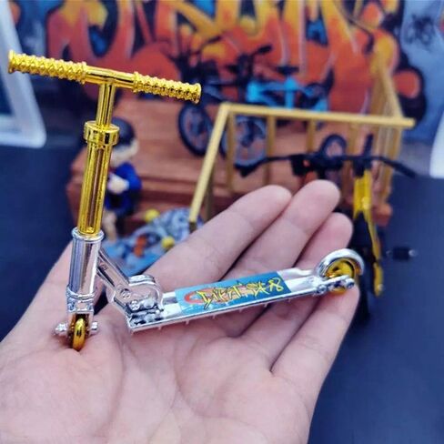 Gold Mini Finger Scooter Two Wheel Scooter Educational Toys Finger Bike Plastic Fingerboard Skateboard Simulation Toy (Style A) in Saudi Arabia