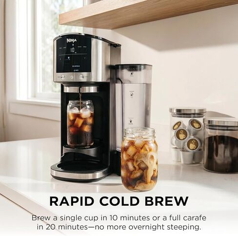 Ninja DualBrew Coffee Maker | Brew Coffee Grounds & Pods | Brew Classic, Rich, Over Ice, & Cold Brew | Brew Single-Serve Cup to Full 12-Cup Carafe | Stainless Steel | GP161 in Saudi Arabia