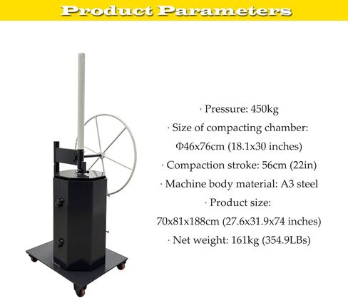 Manual Trash Compactor Garbage Compaction Tool 450kg Pressure in Saudi Arabia