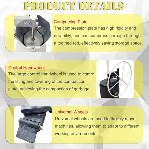 Manual Trash Compactor Garbage Compaction Tool 450kg Pressure in Saudi Arabia