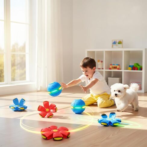 2pcs Dual-Shape Magic Ball with 6 LED Lights -Pop up Ball, Magic Bouncing Ball, Bouncing Balls, Magic Flying Saucer, Bouncy Balls in Saudi Arabia