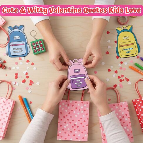 4E's Novelty 24 Pack Classroom Valentine Cards with Tic Tac Toe Keychains Games, Bulk Valentines Day Cards & Gifts for Kids School Valentines Classroom Exchange, Valentines Party Favors in Saudi Arabia