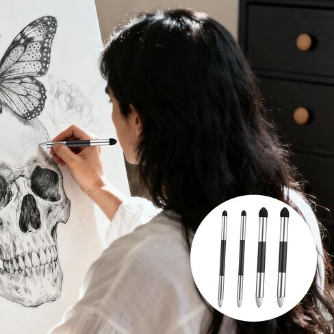 4 قطع من أدوات مزج الباستيل الزيتية من ثينب للرسم، فرشاة إسفنجة زيتية باستيل ذات طرف مزدوج قابلة لإعادة الاستخدام وقابلة للغسل وفرك رسم مزج إسفنجات فنية لرسم الفنان وإضاءة وإبراز in Saudi Arabia