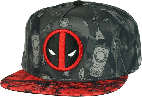 Deadpool Allover Print Snapback Hat Cap New Marvel Comics Grey in Saudi Arabia
