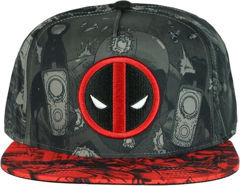 Deadpool Allover Print Snapback Hat Cap New Marvel Comics Grey in Saudi Arabia