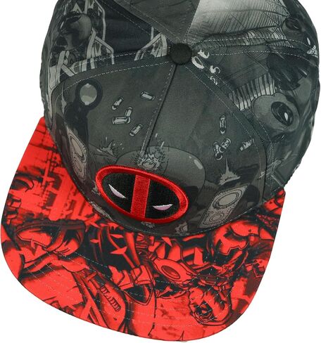 Deadpool Allover Print Snapback Hat Cap New Marvel Comics Grey in Saudi Arabia