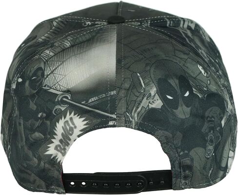 Deadpool Allover Print Snapback Hat Cap New Marvel Comics Grey in Saudi Arabia