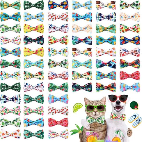 Sanwuta 60 Pcs St. Patrick's Day Dog Collar Bow Ties Bulk Shamrock Pet Bow Tie Pet Accessories Detachable Collar Charms for Small Medium Large Dogs Cat Grooming Supplies Costume in Saudi Arabia
