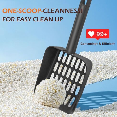 Cat Pooper Scooper, 2 in 1 Cat Litter Scoop with Holder Stand Cat Stuff Cat Scooper for Litter Box Cat Accessories Cat Supplies Kitty Litter Scoop Heavy Duty and Easy Clean Scoop Away Cat Litter in Saudi Arabia