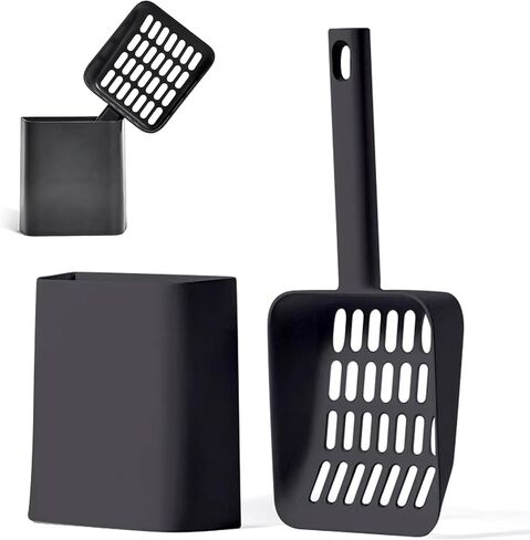 Cat Pooper Scooper, 2 in 1 Cat Litter Scoop with Holder Stand Cat Stuff Cat Scooper for Litter Box Cat Accessories Cat Supplies Kitty Litter Scoop Heavy Duty and Easy Clean Scoop Away Cat Litter in Saudi Arabia