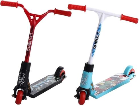 2Pcs Finger Scooter Mini Two Wheel,Mini Scooters Finger Board Accessories,Tiny Trick Scooter for Party Favors,Finger Training,Birthday Gifts,Magic Kits and Accessories,Juggling Sets, in Saudi Arabia