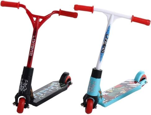 2Pcs Finger Scooter Mini Two Wheel,Mini Scooters Finger Board Accessories,Tiny Trick Scooter for Party Favors,Finger Training,Birthday Gifts,Magic Kits and Accessories,Juggling Sets, in Saudi Arabia