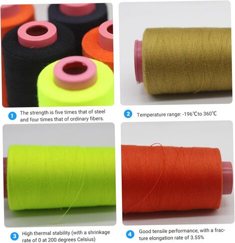 Serger Thread 2000m Radiation & Fire-Resistant Heavy Duty Thread Electrical Insulation Aramid Sewing Supplies and Accessories for Clothing, Protection SuitSerger in Kuwait
