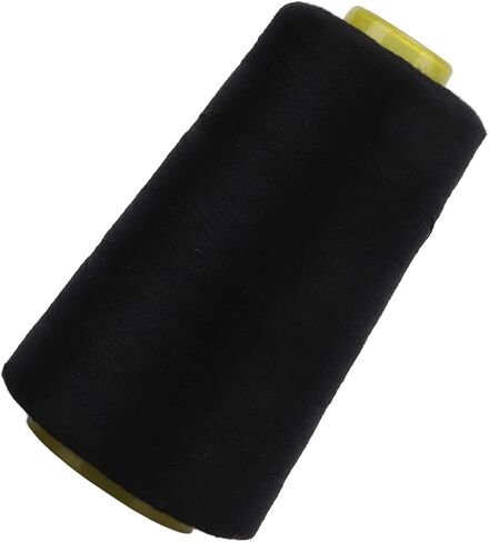 Serger Thread Polyester Black 2Pcs Premium Fray Fadeless Durable Sturdy High Strength Sewing Machine Thread for Quilting Overlock Piecing Machine Hand Sewing Crafts 3000 Yards in Saudi Arabia