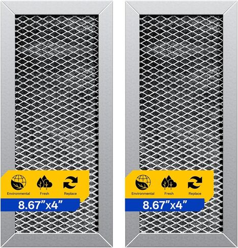 استبدال فلتر الميكروويف JX81H مقاس 8.63 بوصة × 4 بوصة لـ WB02X10956، WB02X11544، WB2X10956 يناسب فلتر الكربون من سامسونج - ينعش ويرشح هواء المطبخ في مروحة موقد الفرن فوق النطاق (عبوتان) in Kuwait