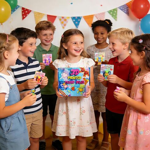 24 حزمة من هدايا عيد الحب للأطفال - ألعاب دب صغيرة مطبوعة ثلاثية الأبعاد مع قلوب وبطاقات دوارة، ألعاب حيوانات مفصلية لتبادل الفصول الدراسية، هدايا الحفلات، جوائز المدرسة in Kuwait