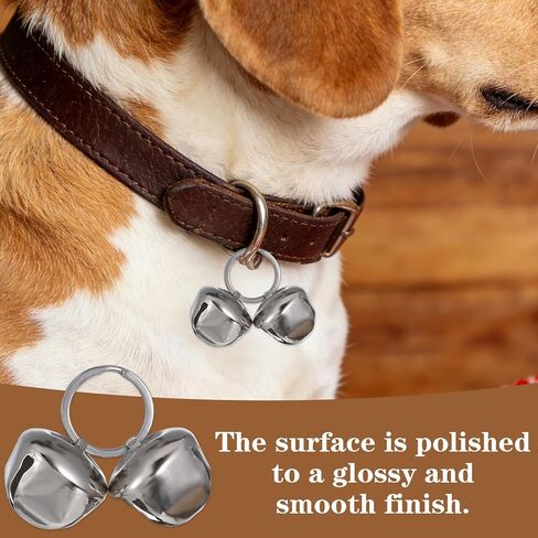 3 Pcs Bells for Dog Collars, Large Jingle Bells 1.18'' Dog Collar with Bell Pet Pendant Accessories for Dogs Cats Handmade Metal Silver in Saudi Arabia