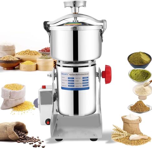 Electric Grain Mill 1800W Superfine Powder Grinder Dry Grinder Machine 36000r/min High-speed Grain Mill 270° swingable Dry Material Grinding Machine Stainless Steel Pulverizer 800g in Saudi Arabia
