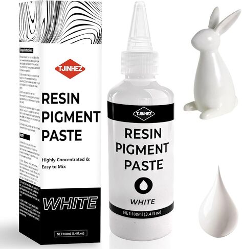 White Pigment Paste for Epoxy Resin - 3.4 fl.oz / 100ml Highly Concentrated Opaque Resin Dye, Easy to Mix Resin Pigment for Epoxy & UV Resin Art, River Table, Jewelry Making, Coasters & DIY Projects in Saudi Arabia