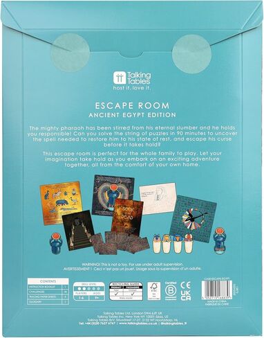 Talking Tables Crack The CASE Egyptian Escape Room Game Pharaoh's Curse Escape Room Game Ancient Egypt Themed Family Games for Kids Teens Puzzles Clues Brain Teaser Puzzles Ages 9+ 1-6 Players in Saudi Arabia