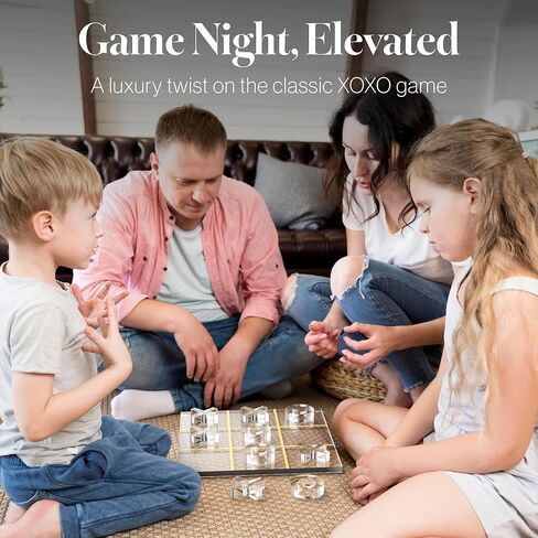 Acrylic Tic Tac Toe Set - Luxury Tic Tac Toe Table Decor - Modern Coffee Table Game & Clear X and O Pieces - Decorative Acrylic Game for Home or Office - 10.23 x 10.23 x 1.06 Inches in Saudi Arabia