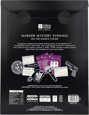 لعبة Talking Tables Crack The CASE Murder Mystery on The Dance Floor، ألعاب حفل عشاء Murder Mystery للبالغين، الألغاز، القرائن، رموز QR، الموسيقى، ألغاز تحفيز الدماغ، للأعمار من 16 عامًا فما فوق، 5-13 لاعبًا in Saudi Arabia