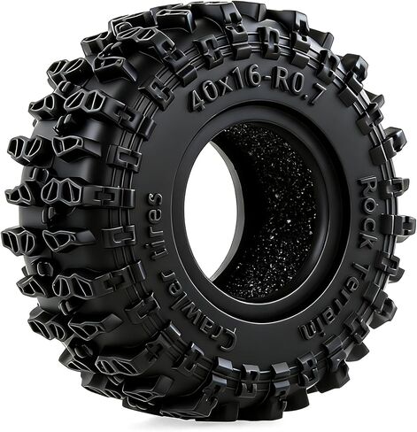 REDSPIDER 0.7" Cling On Crawler Tires OD 40 * 16mm For RC Axial SCX30 Redcat Ascent-32 1/30 1/32 RC Crawler 0.7 Beadlock Wheels (Tires) in Saudi Arabia