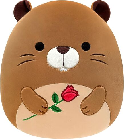 Squishmallow الأصلي 12 بوصة Ludwig The Teal Frog Holding Rose - قطيفة رسمية لعيد الحب من Jazwares (متوسطة الحجم) in Kuwait