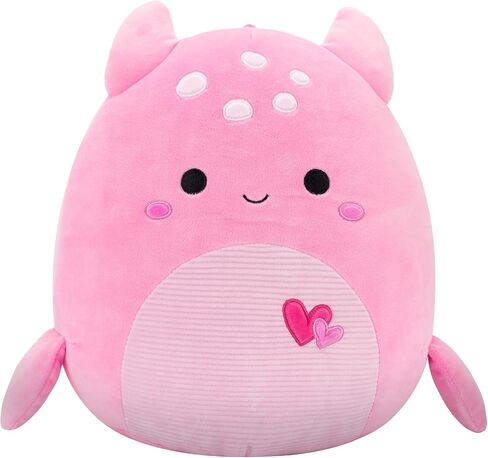 Squishmallow الأصلي 12 بوصة Ludwig The Teal Frog Holding Rose - قطيفة رسمية لعيد الحب من Jazwares (متوسطة الحجم) in Kuwait