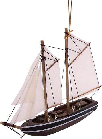 Wooden Decorative Sailboat Model – Nautical Coastal Boat Décor for Home, Beach House, Shelf or Tabletop Display in Saudi Arabia